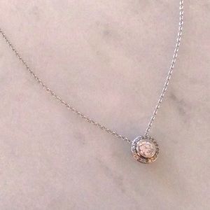 Lia Sophia Crystal Round Pendant Necklace